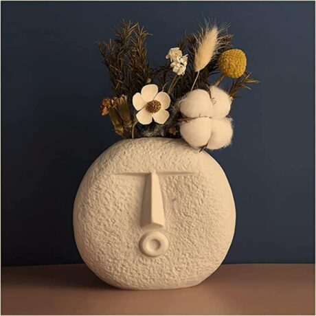 Minimalist Face Sculpture Ceramic Vase