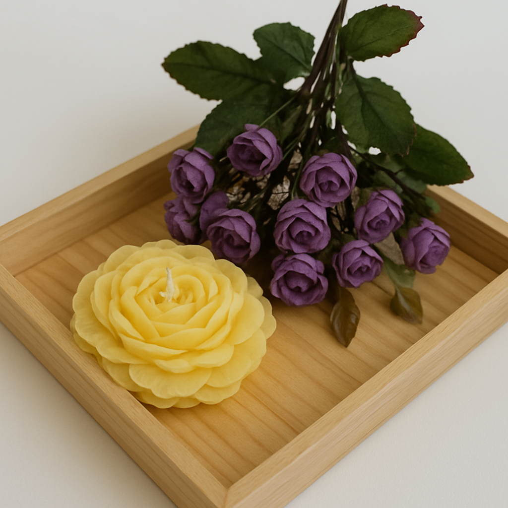 Luxury Handcrafted Peony Soy Wax Candles – Multi-Color & Multi-Fragrance Set of 4