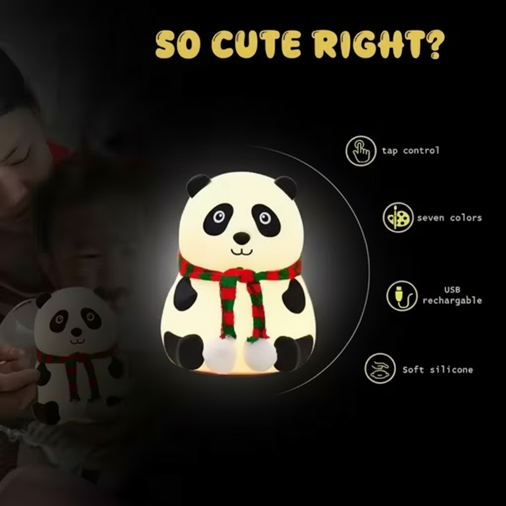 Silicone Panda Night Lamp – Soft, Cute & Safe Light for Kids