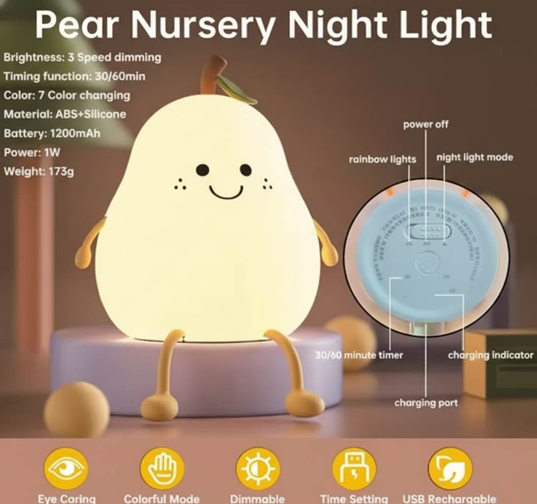 Cute Pear Night Lamp