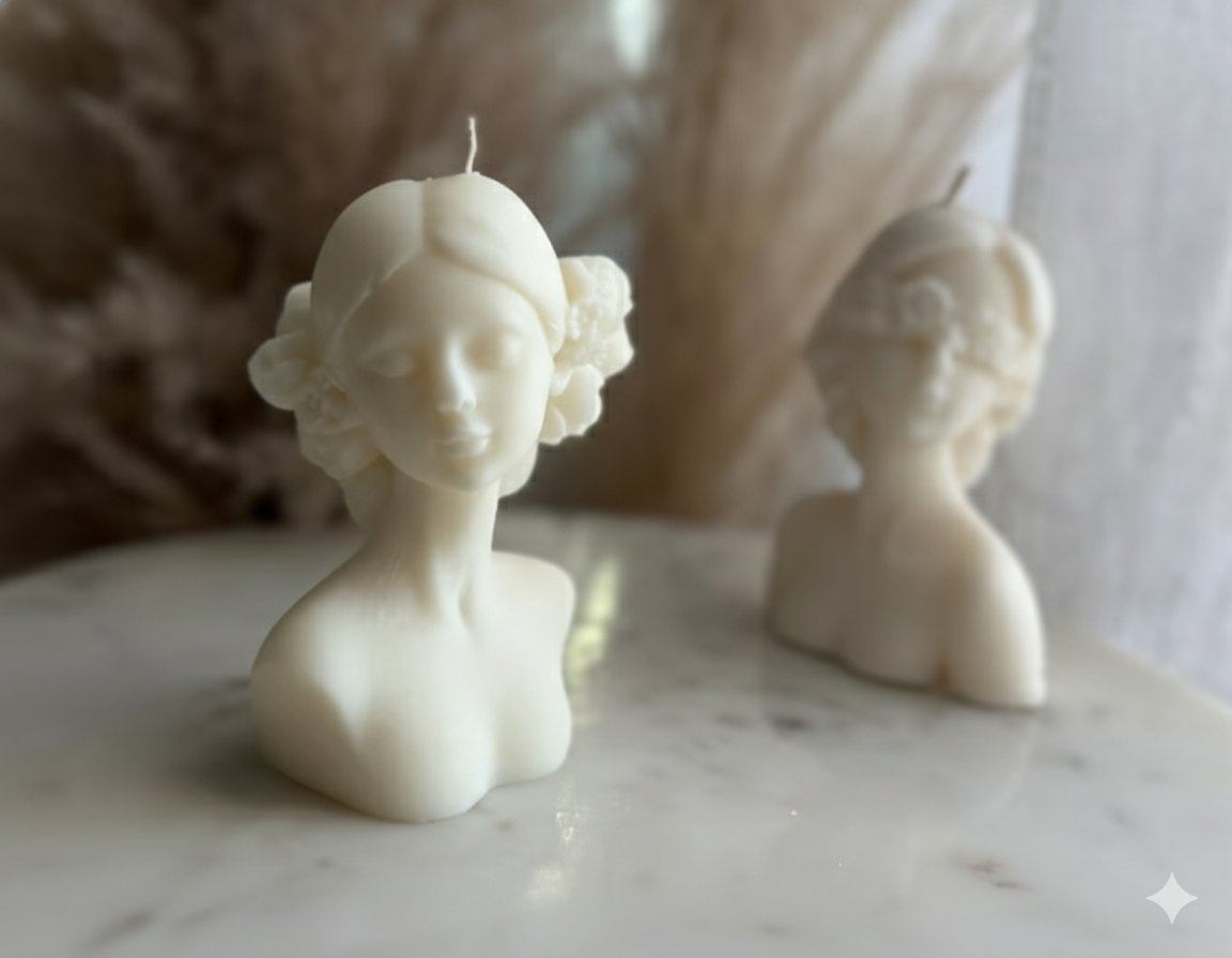 Elegant Sculpture Soy Wax Candle Set (Pack of 2) – Artistic Decorative Candles