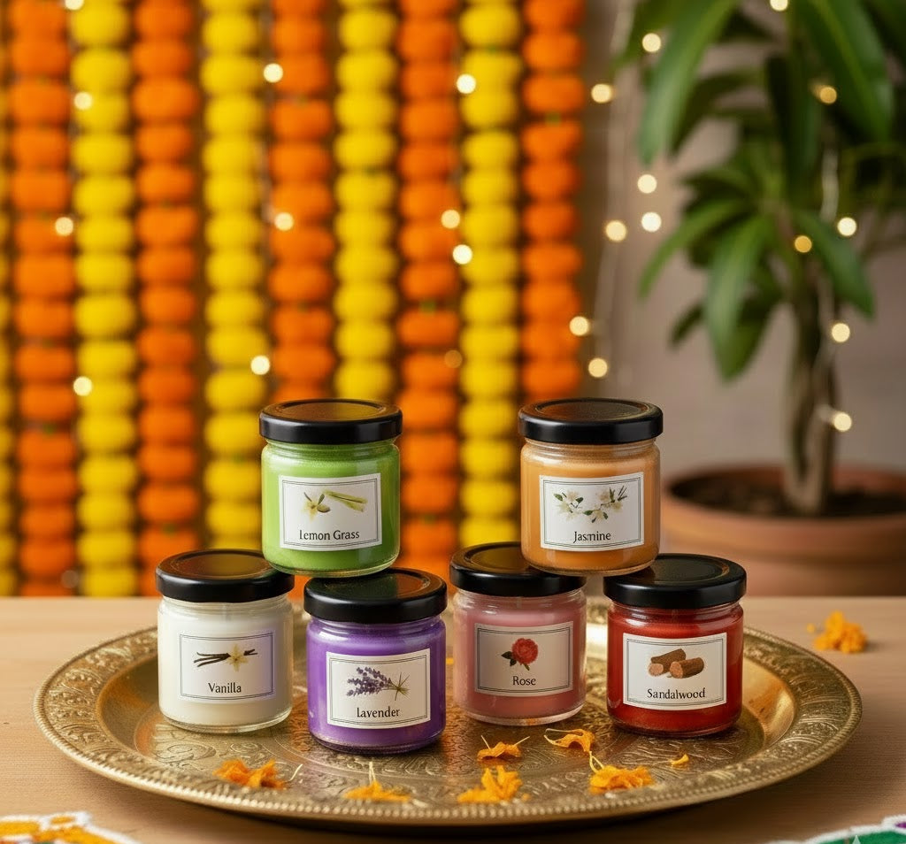 Fragranced Mini jar Candles Rose Lavender Vanilla Lemon Grass Sandalwood Jasmine