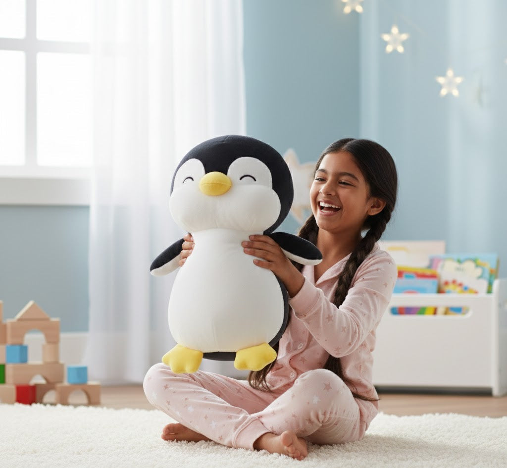 Plushies Penguin Stuffed Animal Toys, Soft Penguin Stuff Plush Doll Gift For Kids Girls Boys women / Color":black/ Size : 35 Cm/ Qty